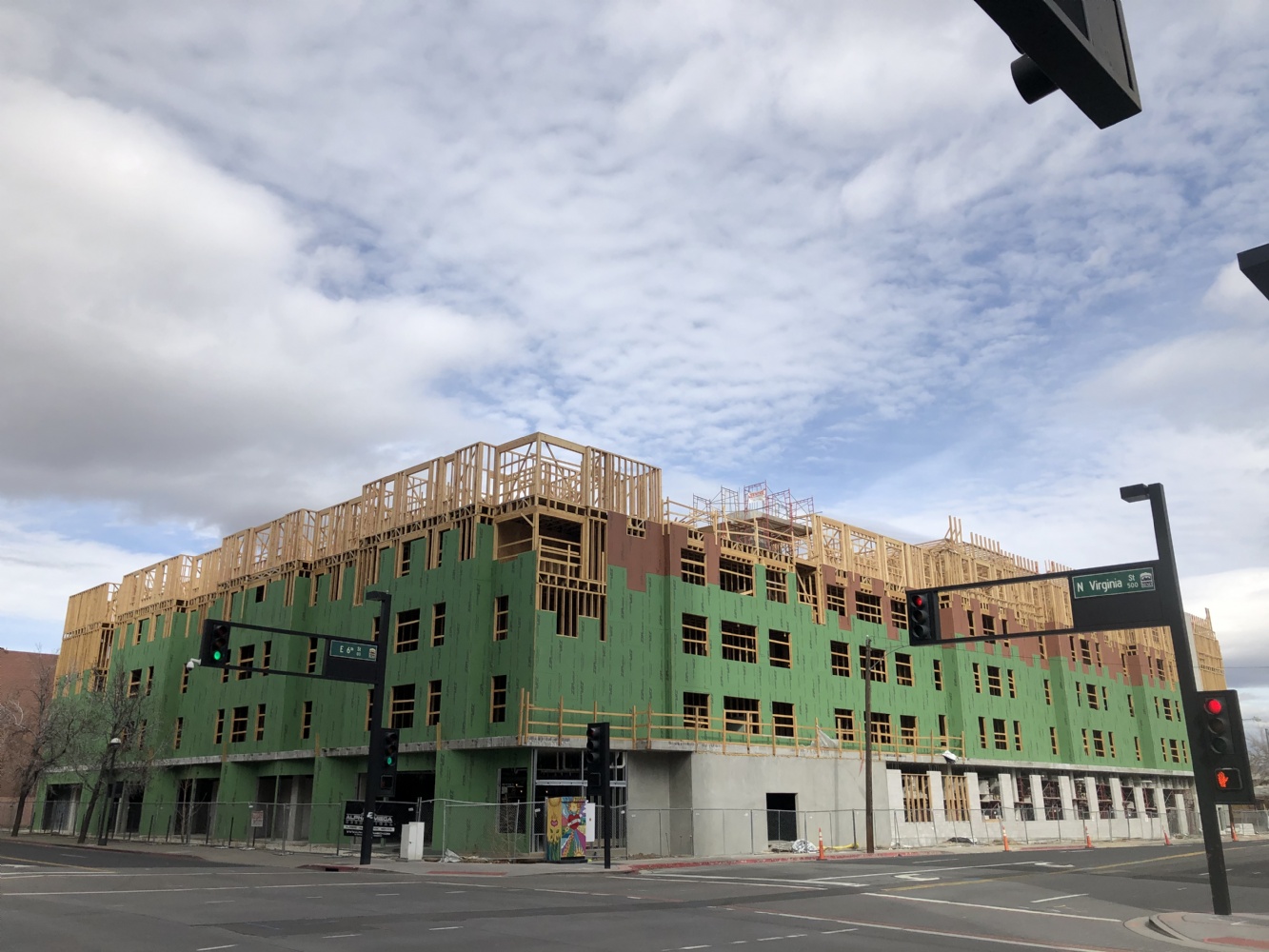 Canyon Flats reaches its max height in downtown Reno